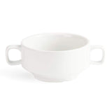 Olympia Whiteware Suppenschüsseln mit Griffen 400 ml (6 Stück) – ofen-, mikrowellen-, gefrier- und spülmaschinenfest C239