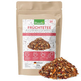 Früchtetee – 100 g Aromatisierte Früchtemischung mit Apfel, Hibiskus und Zimt – Druckverschlussbeutel, ca. 25 Tassen – Ohne Zusatzstoffe, verpackt in Deutschland