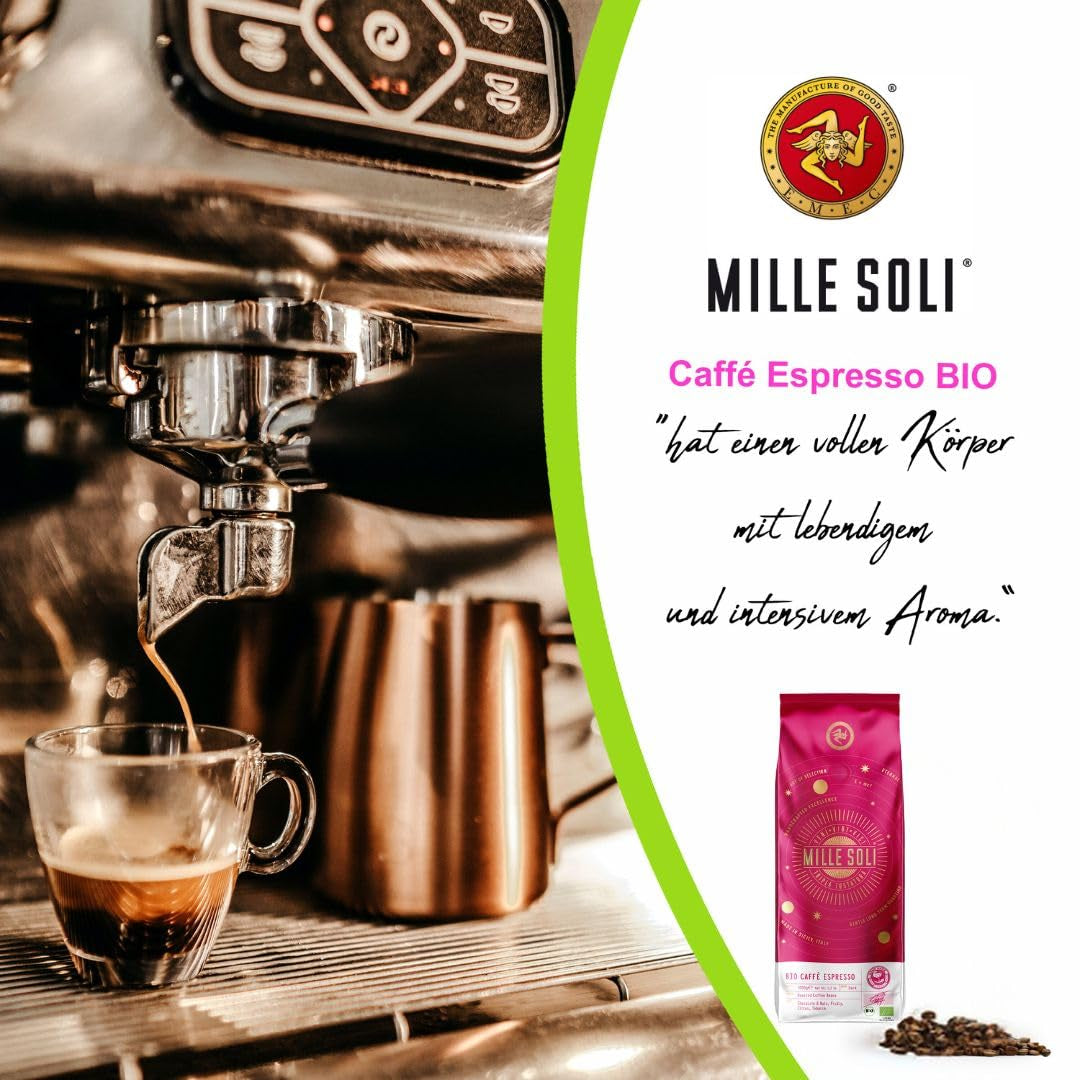 Caffè Bio-Espressobohnen 250 g – 100 % biologisch – geröstet in Sizilien – jahrhundertealte handwerkliche Röstmethode – Premium-Espressobohnen für Vollautomaten und Siebträger