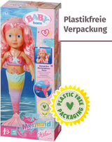 BABY Born Little Sister Mermaid 46 cm Wasserfeste Meerjungfrauenpuppe mit langen Haaren und beweglicher Glitzerflosse, inkl. Tiara und Kamm, 833681 Zapf Creation Dolls Naty Shop
