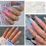 Nagelsticker-Set für einzigartiges Nageldesign, 4 Blatt Frühlingsthemen Nail Art Zubehör, perfekt für 3D-Gel-Nägel und UV-Gel-Streifen