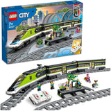 LEGO City Personen-Expresszug, ferngesteuertes Zugset, Eisenbahnspielzeug mit Scheinwerfern, 2 Waggons und 24 Gleiselementen, Geschenk für Kinder, Jungen und Mädchen 60337 Bausets Besuchen Sie den LEGO-Store Single