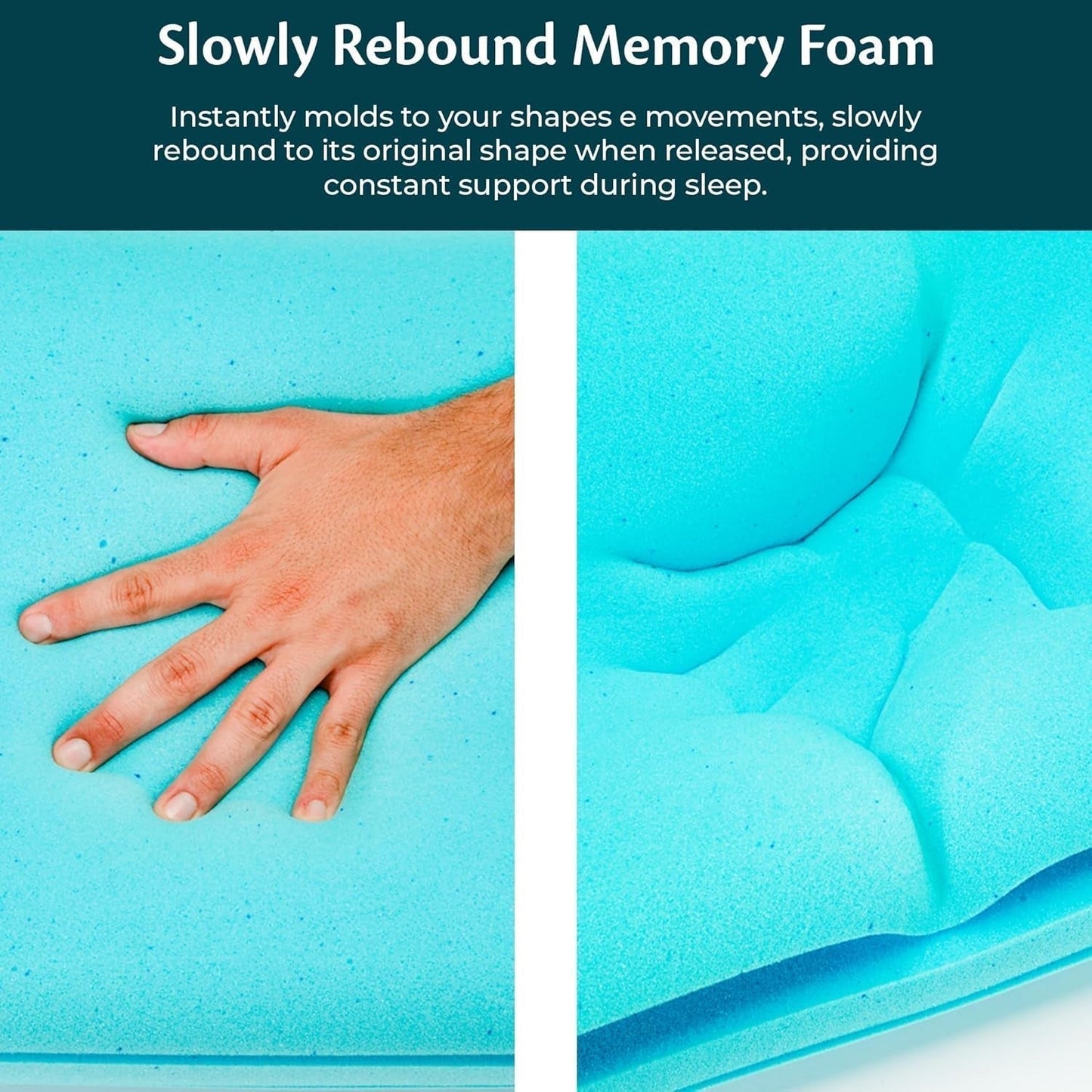 Nackenstütze, höhenverstellbares Memory-Schaum-Kissen, orthopädisches und ergonomisches Bettkissen, Kissen zur Linderung von Nackenschmerzen, Nackenstütze und Anti-Schnarchen, waschbares Polyes. Cap Cervical orthopädische Kissen Naty Shop