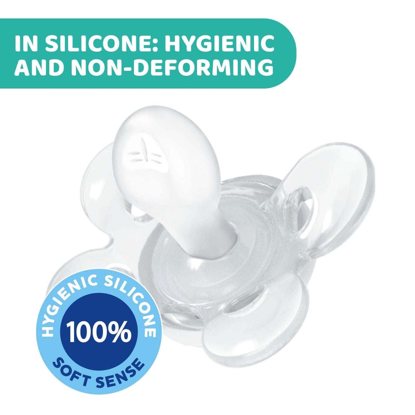 Chicco PhysioForma Comfort Schnuller 6-16 Monate, 1 Stück, Schnuller mit Silikonsauger, unterstützt die physiologische Atmung und fördert die korrekte orale Entwicklung, blau
