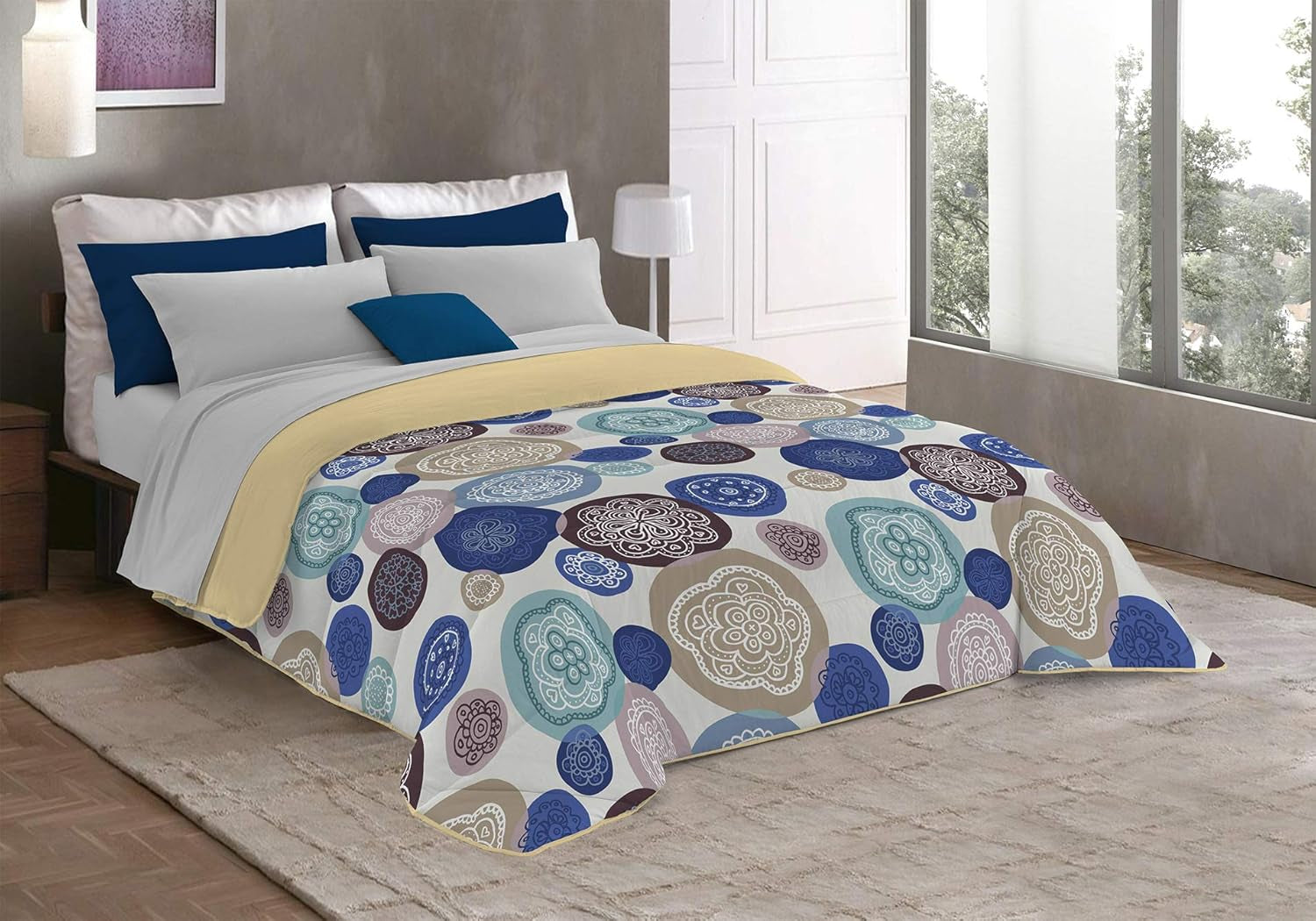 Fantasy T-Fa-Hypnotic-1P Winterdecke, Mikrofaser, Hypnotic, 170 x 260 cm. Steppdecken und Steppdecken Naty Shop Murrine 220 x 260 cm