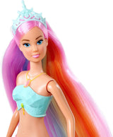 Steffi Love Magic Rainbow Mermaid, Meerjungfrauenpuppe mit Magic Rainbow Light-Funktion und extra langen Haaren, 39 cm, ab 3 Jahren