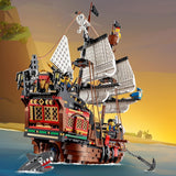 LEGO Creator 3-in-1-Piratenschiff-Set, Spielzeug mit 3 Bauoptionen, Baue eine Piraten-Taverne oder eine Totenkopf-Pirateninsel, enthält 3 Rollenspiel-Abenteuer-Minifiguren 31109 Bausätze Besuchen Sie den LEGO-Store