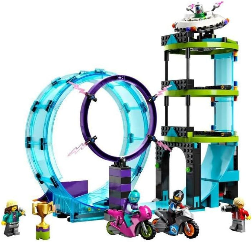 LEGO 60361 City Stuntz Ultimate Stunt Rider Challenge, 3-in-1-Stunts für 1 oder 2 Spieler, mit 2 Spielzeugmotorrädern für Kinder, Set 2023 Bausätze Besuchen Sie den LEGO-Store