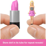 Barbie Mini Barbieland Set mit 5 Fashionistas-Puppen, ca. 3,8 cm große Minipuppen in Lippenstifthüllen, Überraschungskollektionsset (Stile können variieren), JBD26 Naty Shop Dolls