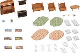 5716 Stadthaus mit Dachboden – Puppenhaus und L5339 Landhaus-Wohnzimmer – Puppenhausmöbel, 30 x 50 cm, 1 Stück (1 Packung), aus Kunststoff