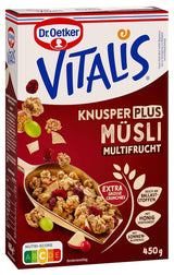 Dr. Oetker Vitalis KnusperPlus Double Chocolate: Knuspriges Müsli mit Vollmilch- und Zartbitterschokolade, 7er Pack (7 x 450g)