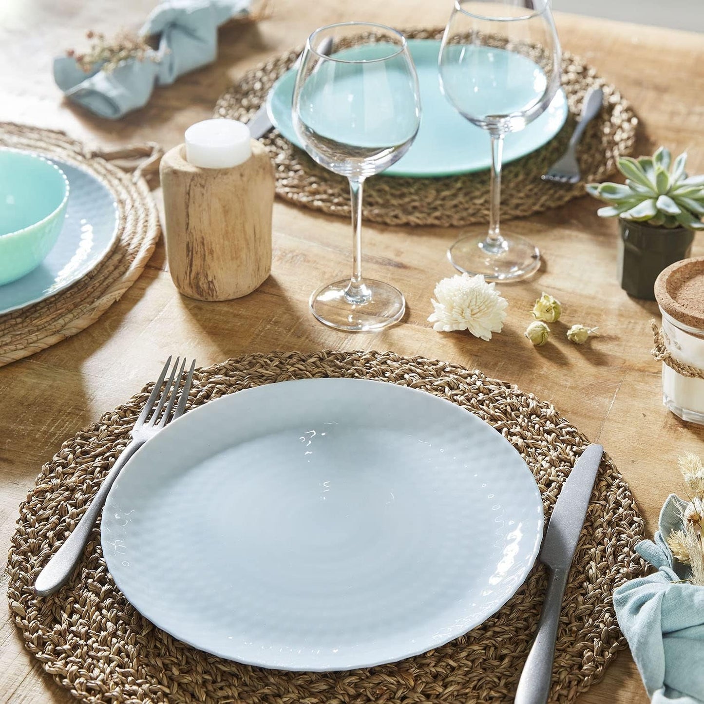 Pampille Türkis Opal Geschirrset, 18-teilig – 6 Personen, türkis