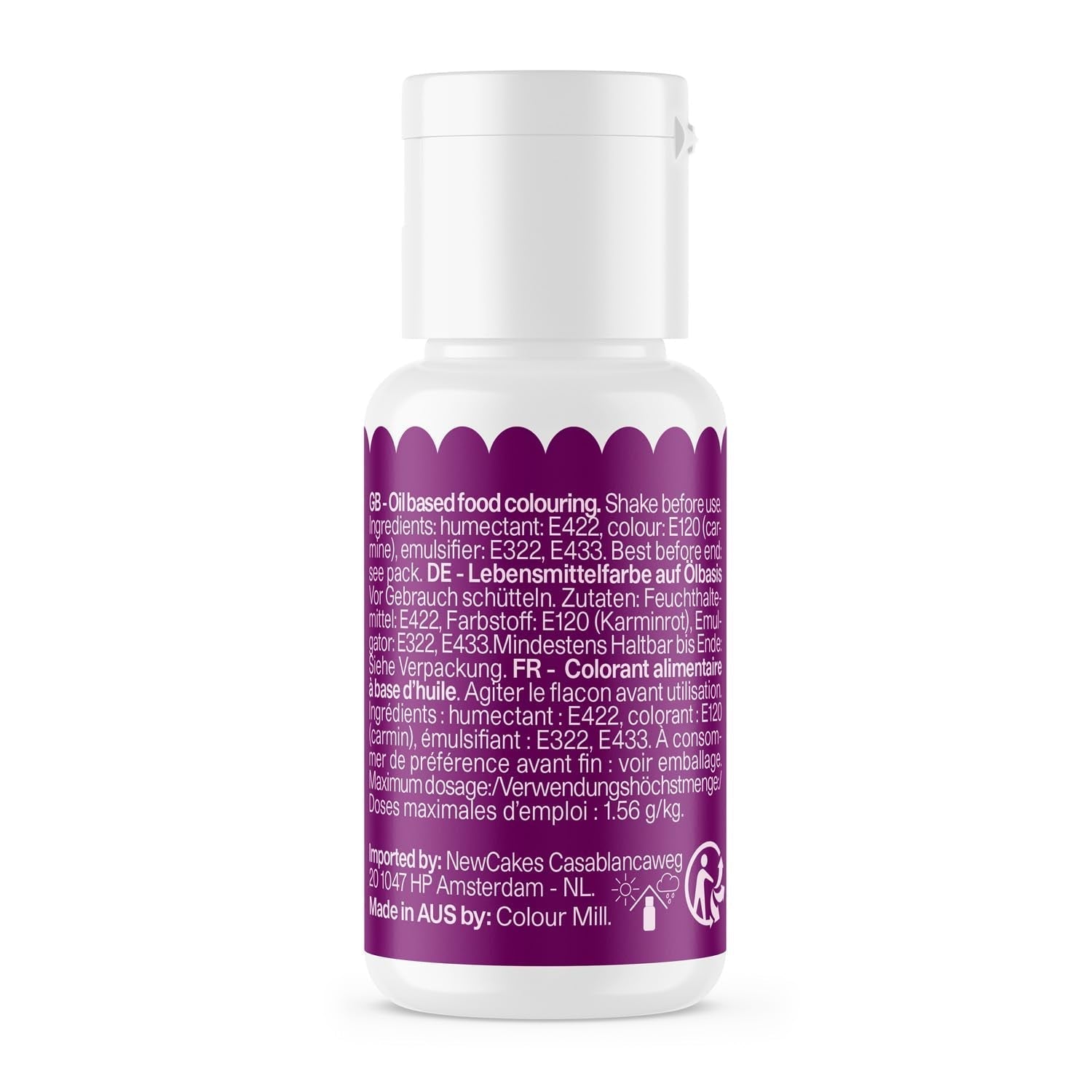 Lebensmittelfarbe auf Traubenölbasis Color Mill Oil Blend – Lebensmittelfarbe für Schokolade, Fondant, Muffins, Kuchen, Backen, Makronen – Lebensmittelfarbe zum Dekorieren von Kuchen – 20 ml