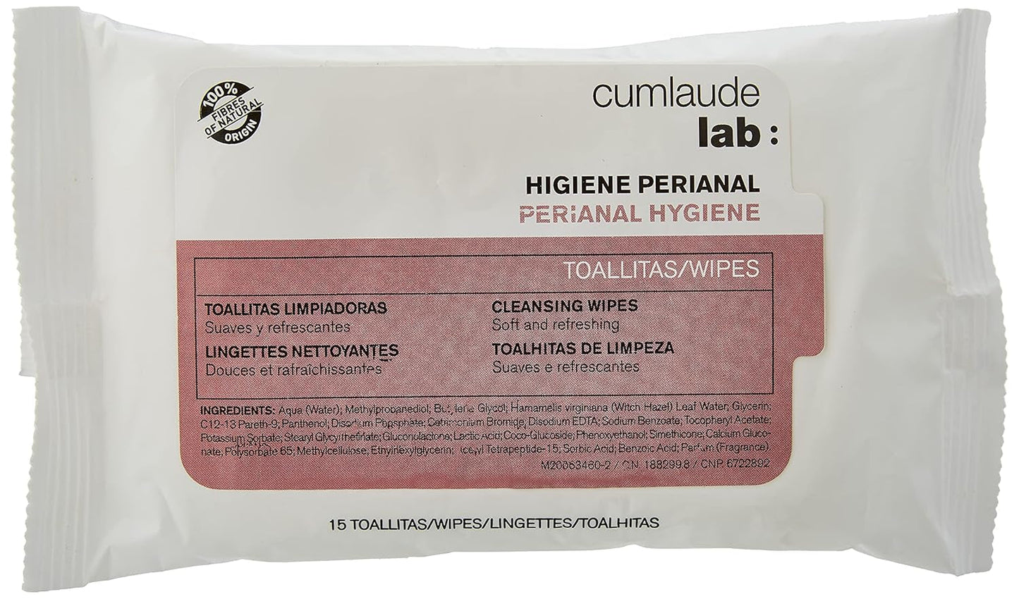 Lab - Perianal Wipes, Feuchte Reinigungstücher für die Perianalhygiene, Provitamin B5, feuchtigkeitsspendend, hypoallergen, frei von Parabenen und Alkohol, dermatologisch getestet - 15 Stück