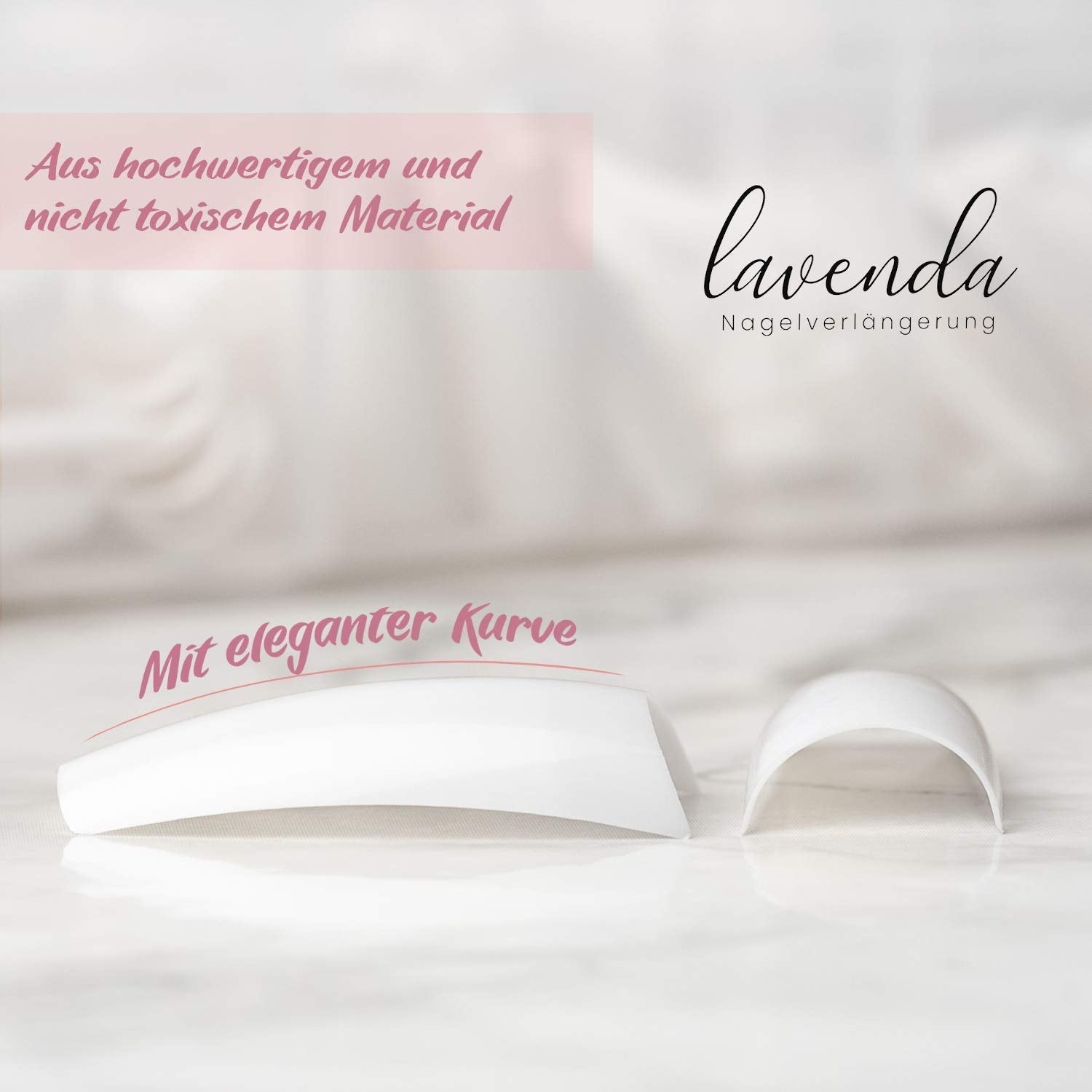 ® Künstliche Nägel zum Aufkleben, 500 Stück, künstliche Nägel – stabile Gelnägel – Nägel in Studioqualität (natürliche Farbe)