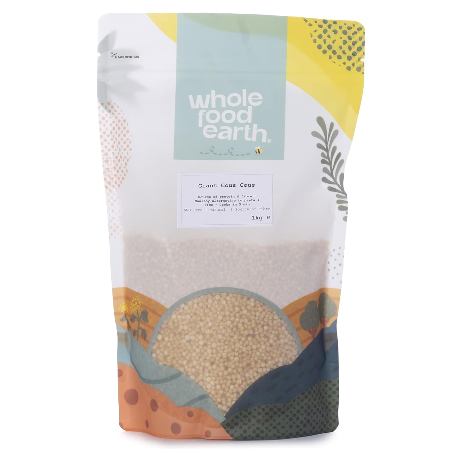 Wholefood Earth Riesencouscous 1kg | GVO-frei | Natürlich | Ballaststoffquelle