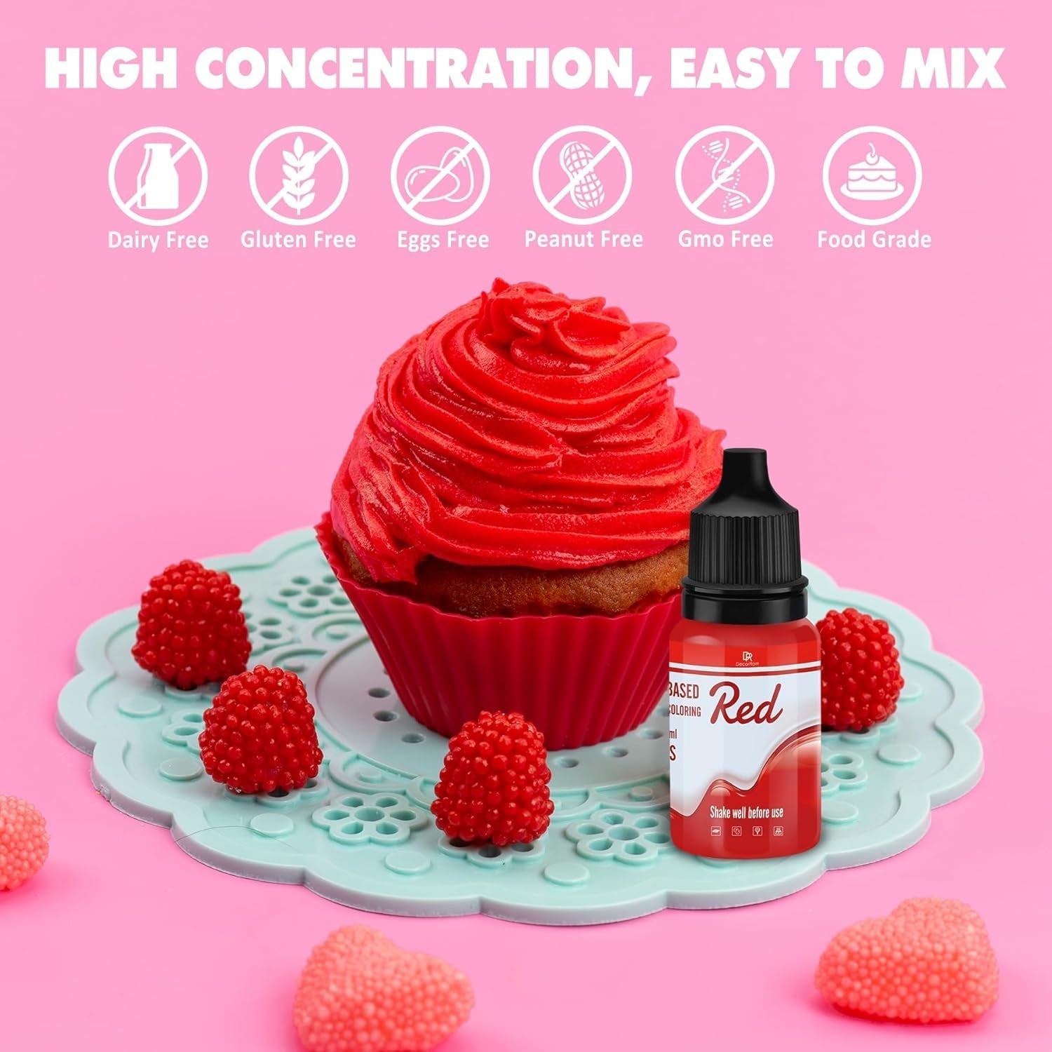 Fettlösliche Schokoladen-Lebensmittelfarbe – 12 Farben, ölbasierte Lebensmittelfarbe für Fondant, Kuchendekoration, Backen – flüssige Lebensmittelfarbe für Kakaobutter, Buttercreme, Kuchen – je 10 ml