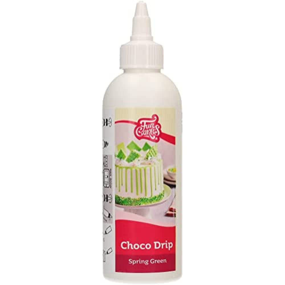 Funcakes Choco Drip Spring Green (Grün): Köstlicher Gesmack, Einfach Zu Verbenen, Perfekt Für Tropfkuchen, Drip Gesmack Nach Schokolade. Wiederverschließbare Packung 180 G. Mischung zum Backen und Kochen Naty Shop Standardtitel