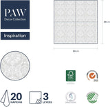PAW – 3-lagige Servietten (33 x 33 cm) I 20 Stück I Perfekt für Geburtstage, Partys, Hochzeiten, Kommunionen und Feiertage I Farbige Papierservietten – besondere Anlässe, Ornamente I Inspiration Classic (Gold)