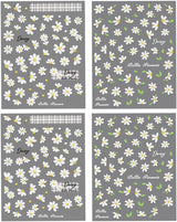 5D geprägte weiße Gänseblümchen-Nagelaufkleber, Blumen, Nagelaufkleber, Blumen, Folie, selbstklebende Aufkleber, Nagelkunstaufkleber, Gänseblümchen, Nageldekorationszubehör, Blumendesign-Aufkleber, Nagelkunst