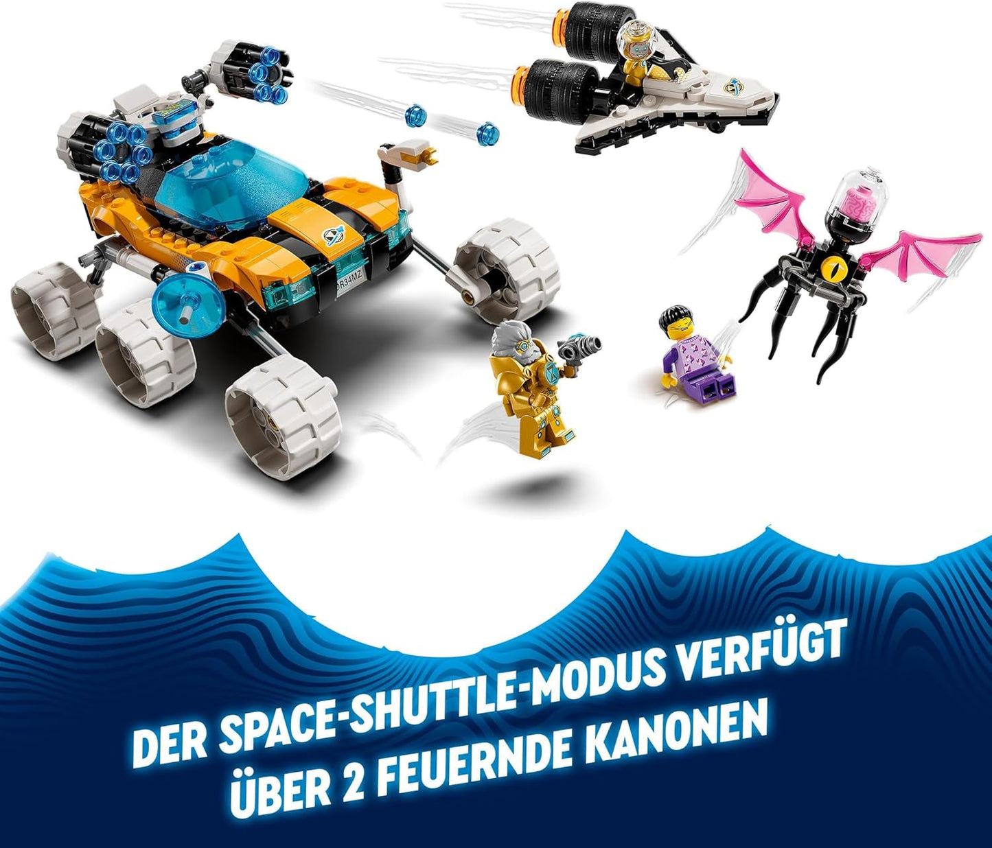 LEGO Dreamzzz 2-in-1-Spielzeugauto oder Space-Shuttle-Set „Mr. Oz‘ Weltraum-Buggy“ enthält Mr. Oz, Albert und Jayden als Minifiguren, Weltraumgeschenk für Kinder ab 8 Jahren, 71475 Bausets Besuchen Sie den LEGO-Store