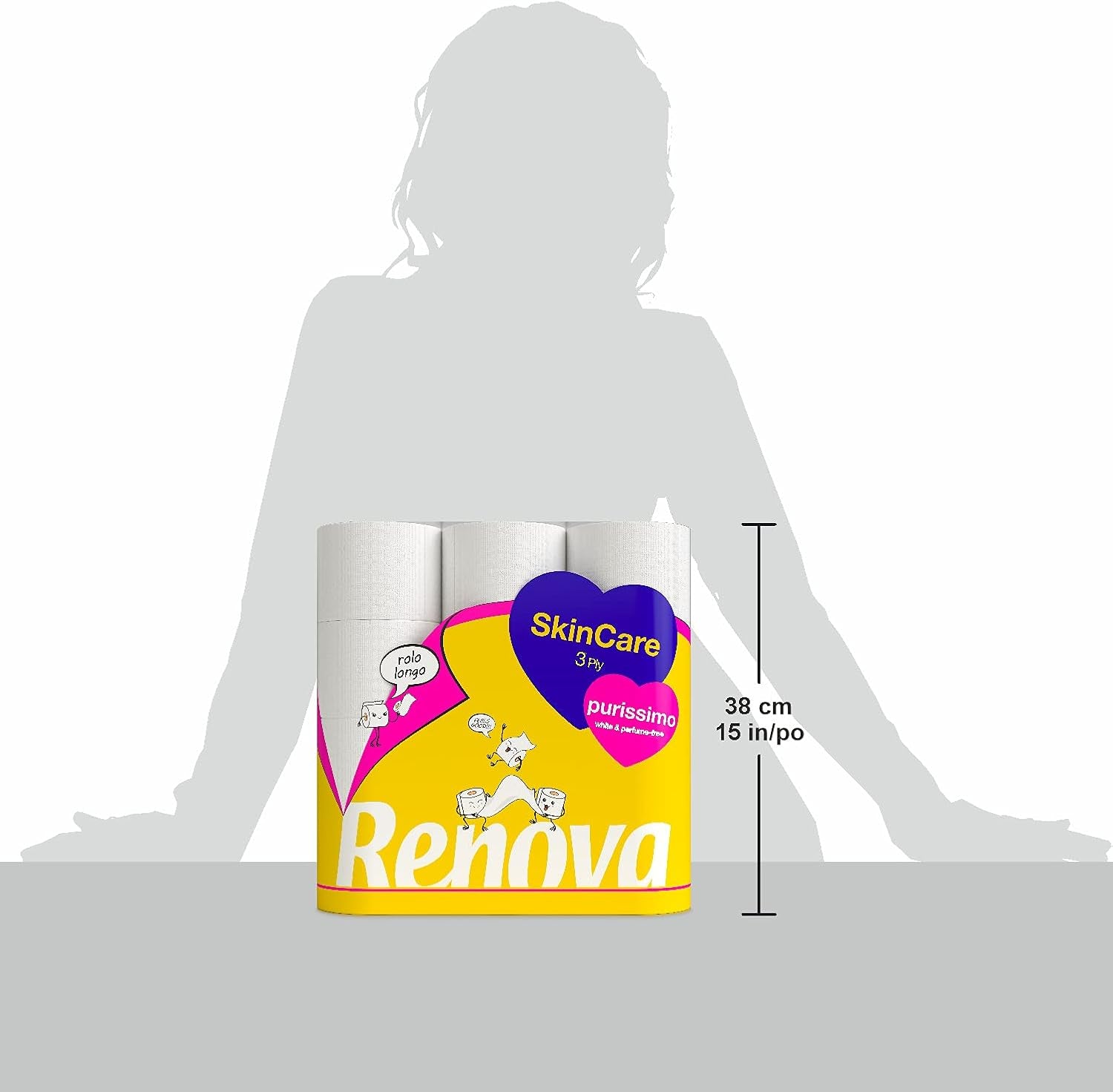 Renova Skincare Purissimo Toilettenpapier, 12 Rollen, weiß