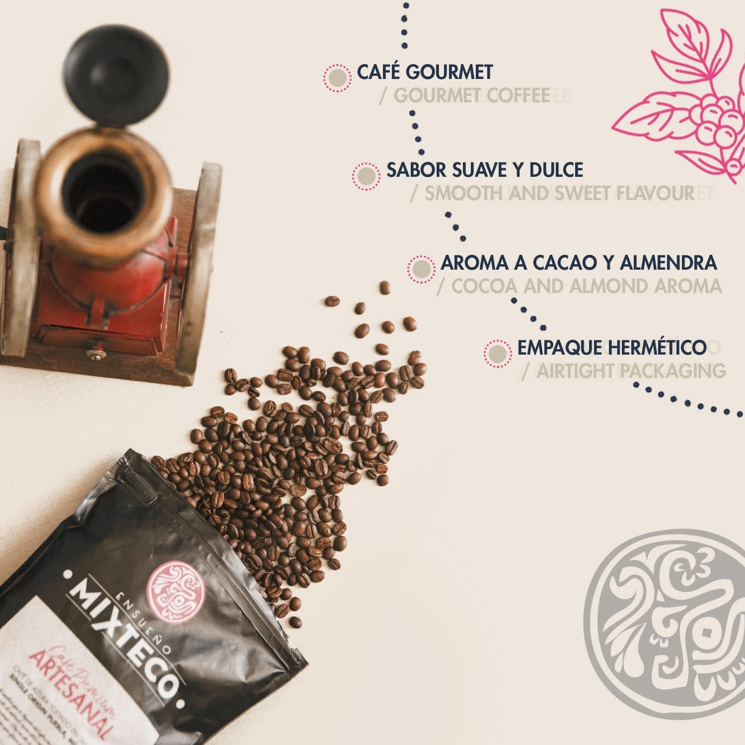 Geröstete Arabica-Kaffeebohnen | 500 g mit einem Hauch von Kakao und Mandeln | Von einer traditionellen Kaffeerösterei | Zarter Geschmack