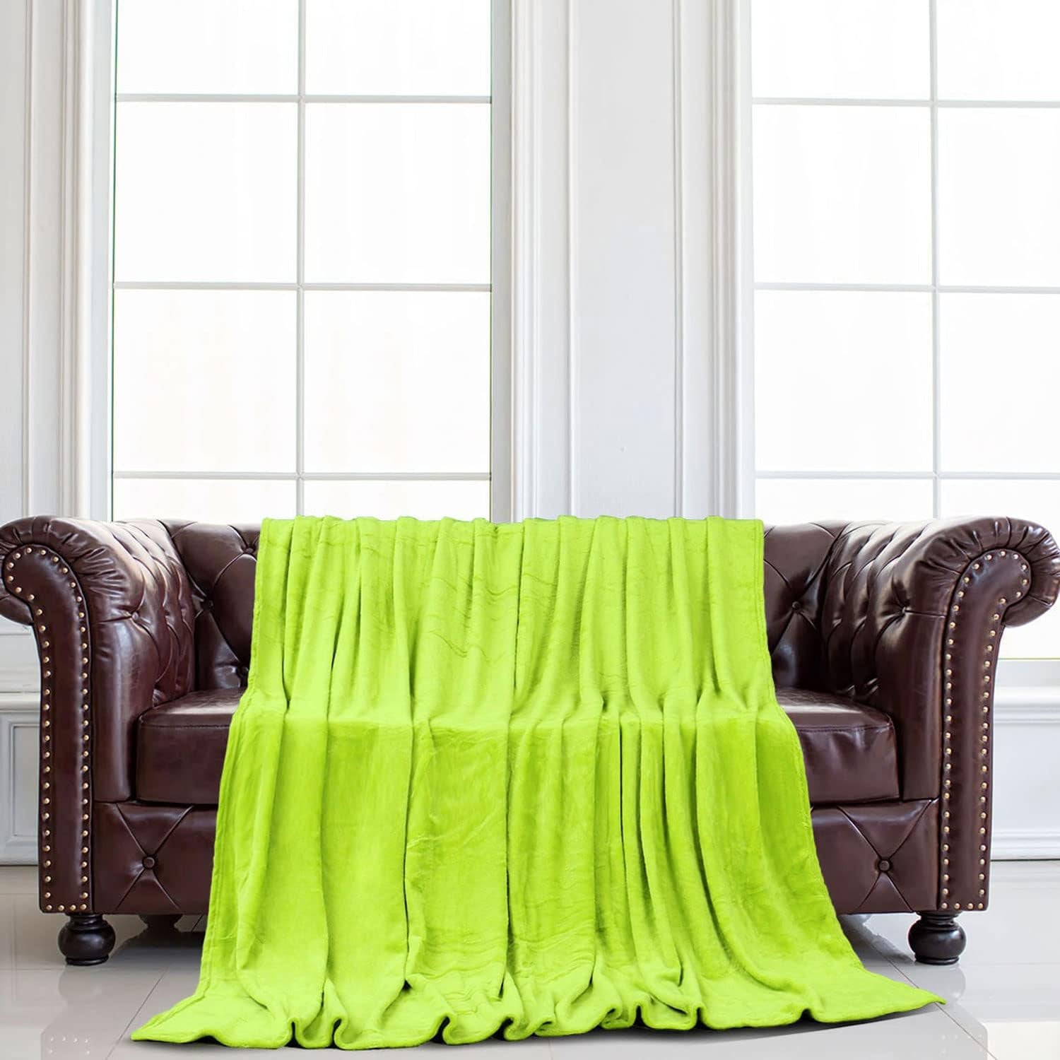Sourcing Map Gemütliche Decke Tagesdecke Weiche & warme Fleecedecke als Sofadecke Sofadecke Wohnzimmer- und Kuscheldecke Wolldecke Weicher Samtplüsch Apfelgrün 150X200Cm Betten und Decken uxcell