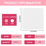 330 Stück Fusselfreie Nägel Wattepads, Fusselfreie Nageltücher, Nagel Wischtücher Wattepads, Nagelleck Entfernen Für Cleaner Gelnägel Nail Wipes Pads (Weiß)