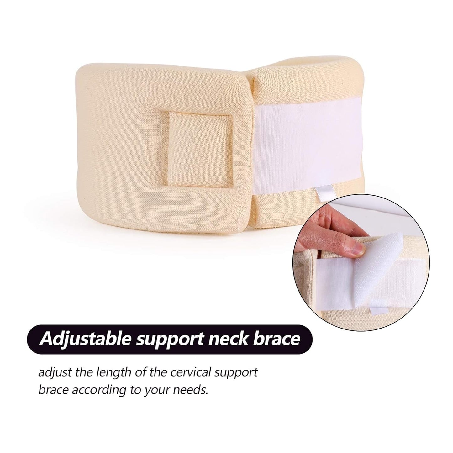 RESTCLOUD Nackenstütze aus weichem Schaumstoff, universeller Kragen, verstellbare Nackenstütze zum Schlafen – Lindert Nackenschmerzen (weiß, 6,4 cm tiefer Kragen, M). Orthopädische Halskissen von Naty Shop