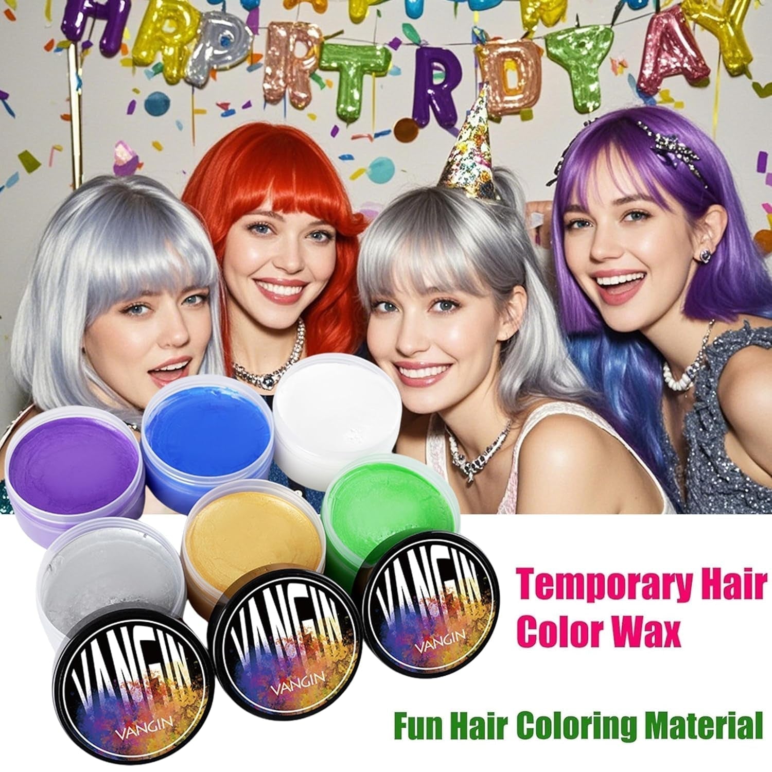 Grüne temporäre Haarfarbe, Styling-Haarfarbe für Männer und Frauen, natürliche Haarpomade, Haarfärbewachs für Party, Cosplay & Halloween, Weihnachten, cremefarbene temporäre Haarfarbe (100 g, grün) Naty Shop Haarfarbe