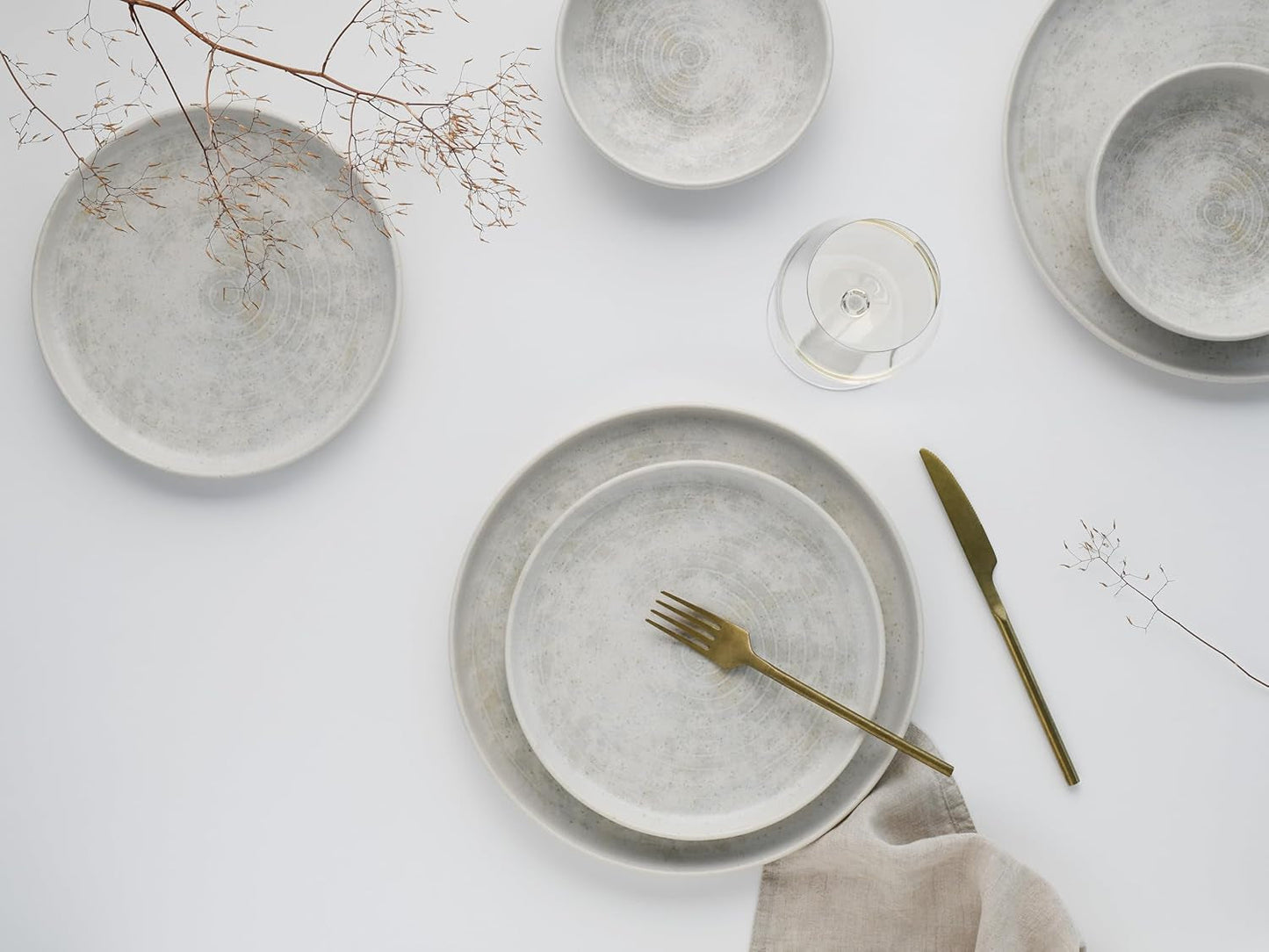 CreaTable, 23714, Uno Athena-Serie, 12-teiliges Geschirrset für 4 Personen, Tellerset aus Porzellan, spülmaschinen- und mikrowellengeeignet, hergestellt in Portugal