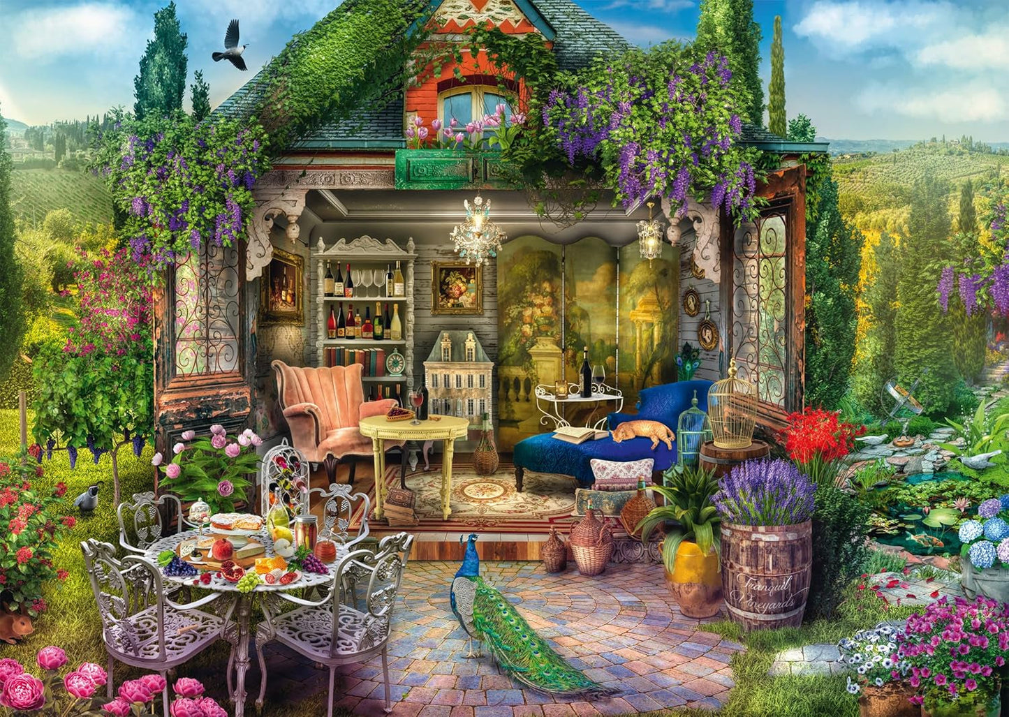 Schmidt Spiele 59794 Gartenhaus in den Weinbergen, Puzzle 1000 Teile Puzzle Naty Shop