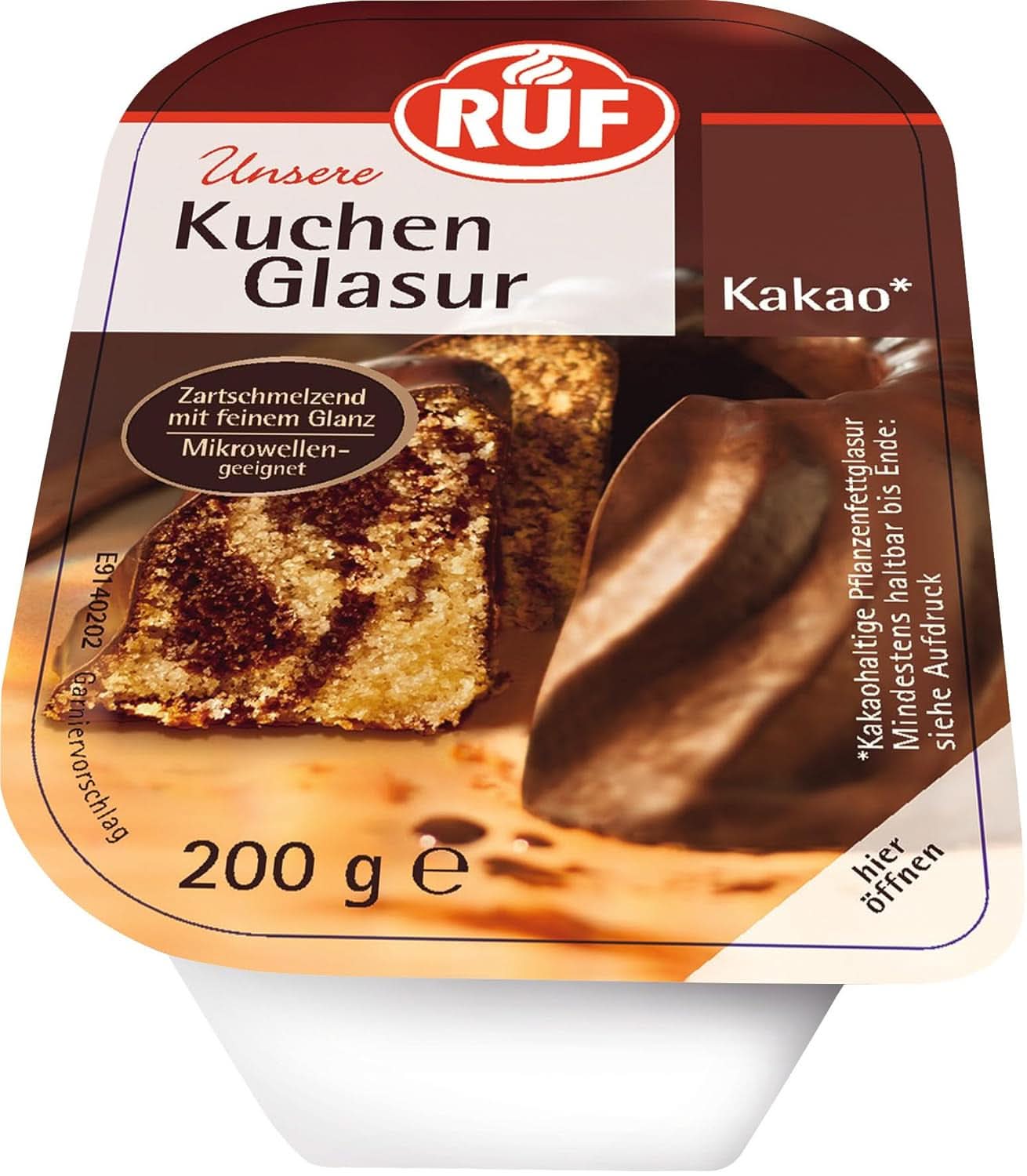 RUF Kakaoglasur, 200 Gramm Glasuren und Dekor Naty Shop