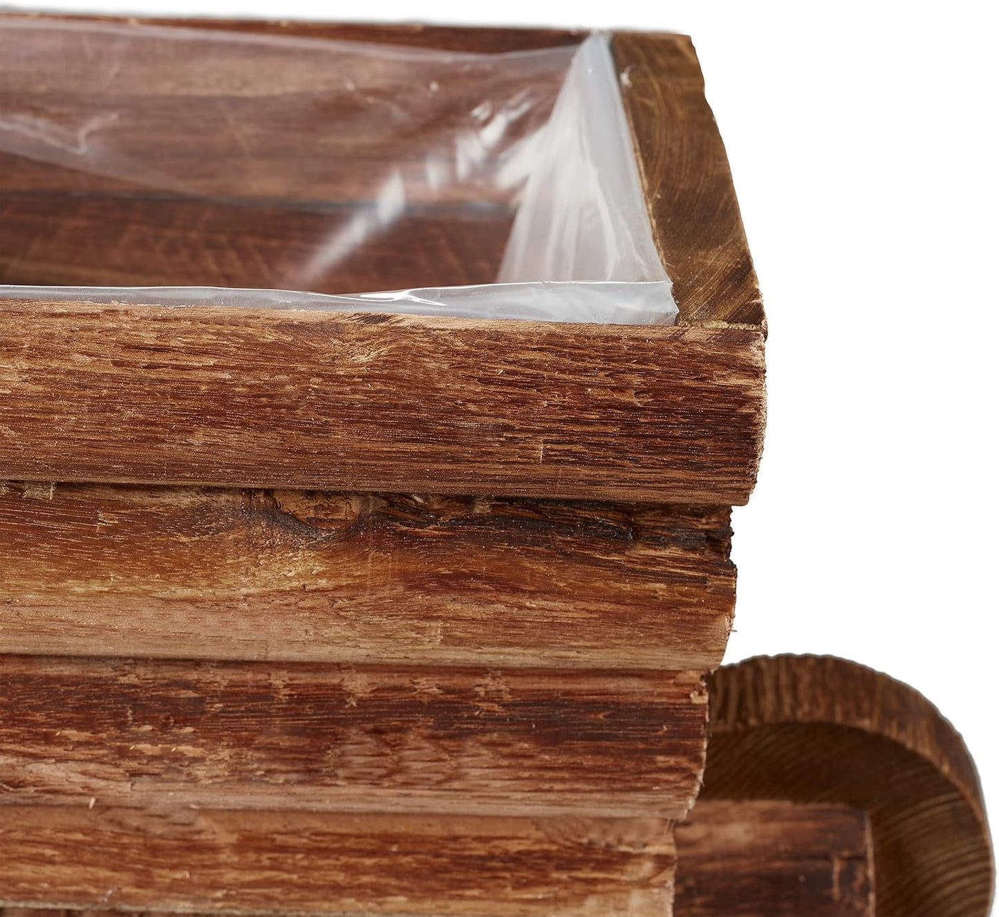 Relaxdays Pflanzschubkarre, 2er-Set, Gartendeko, HxBxT: 12,5 x 26 x 12 cm, Blumenwagen zum Bepflanzen, Holz, natur