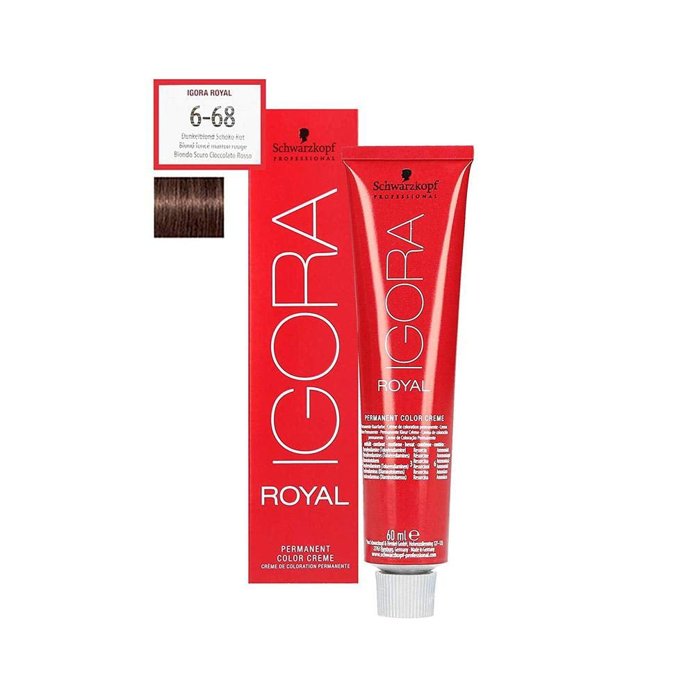 Schwarzkopf IGORA Royal Premium Haarfarbe 6-68 dunkelblond schokoladenrot, 1 Packung (1 x 60 g) Haarfarbe Naty Shop
