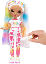 Rainbow High Color & Create DIY Modepuppe – Grüne Augen, Zopfe, extra Top & Schuhe, abwaschbare Regenbogenstifte – Ausmalen, Gestalten, Spielen, Auswaschen – für Kinder von 4-12 Jahren und Sammler