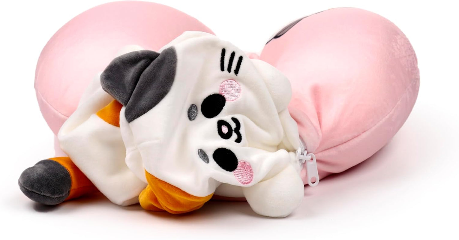 Puckator Swapseazzz Plüsch-Reisekissen 2 in 1 Lola La Gatta Weiß Standard-Reisekissen Naty Shop