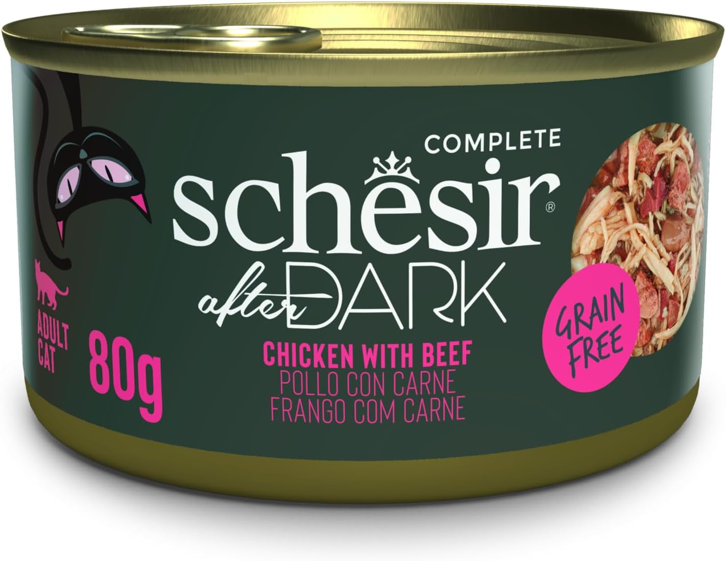 After Dark, Hühnerfilets mit Rindfleisch in Brühe, komplettes Nassfutter für Katzen (12 Hühner x 80 g)