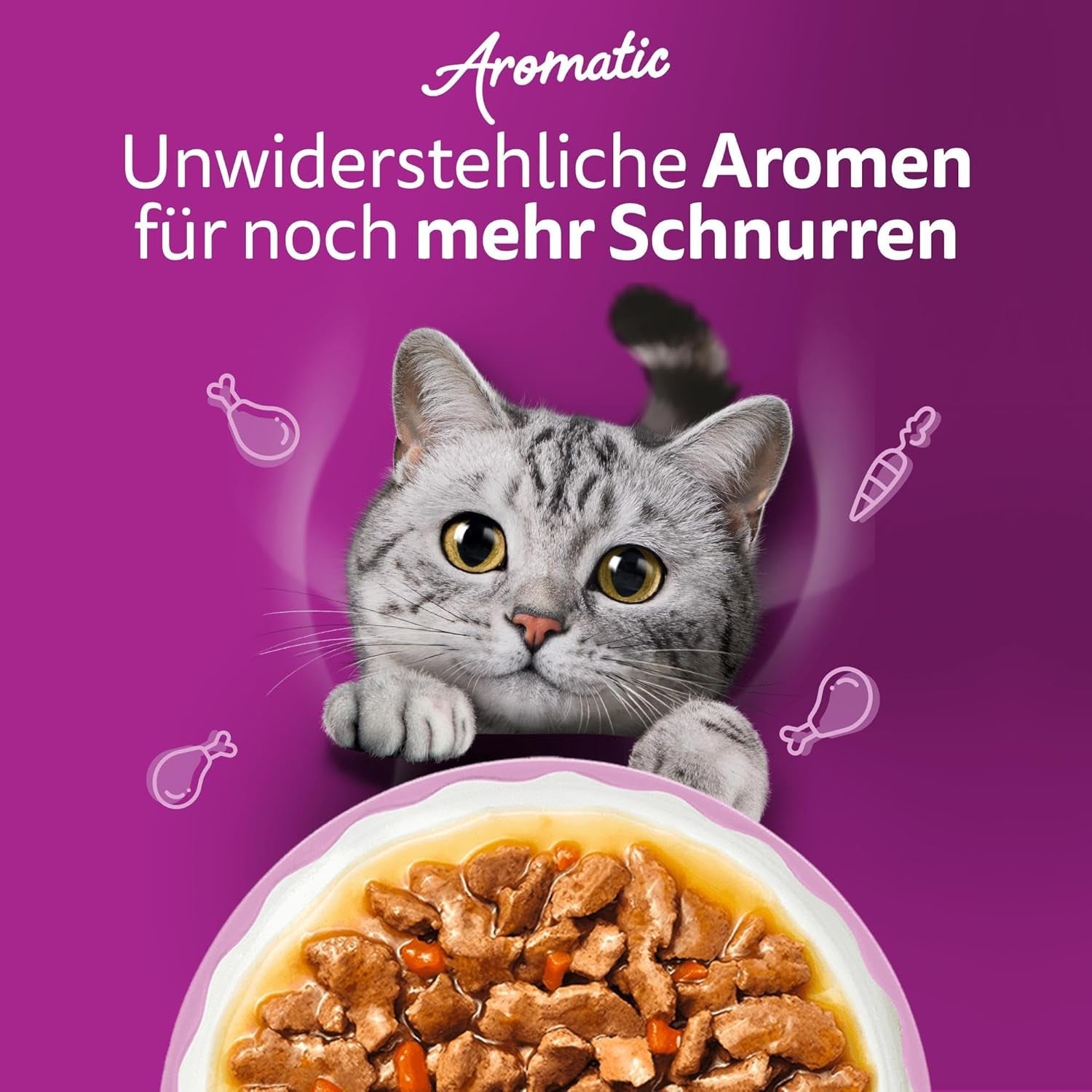 WHISKAS Nasses aromatisches Katzenfutter in Soße 40 x 85g Fischauswahl