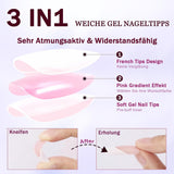 120 Stück nackte rosa künstliche Nägel mit Nagelkleber – 12 Größen kurze, ovale, quadratische Nägel zum Aufdrücken – schöne Nägel, zum Aufkleben auf künstliche Nägel – geeignet für DIY-Nageldesign für Frauen (Squaval Pink Gradient)