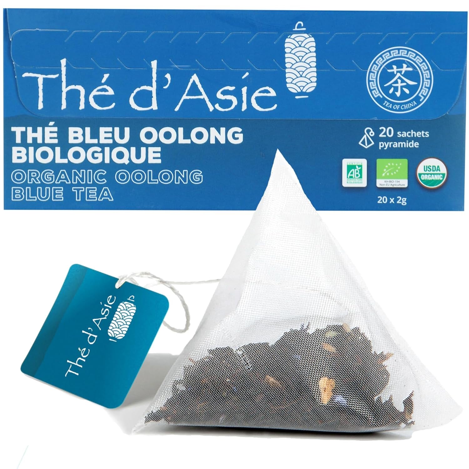 Khla – Bio-Oolong-Tee 100 g – Blauer Tee – natürlicher loser Tee – asiatischer Bio-Tee – lose und geschnitten – Kräuter- und Aufgusstee – aus China