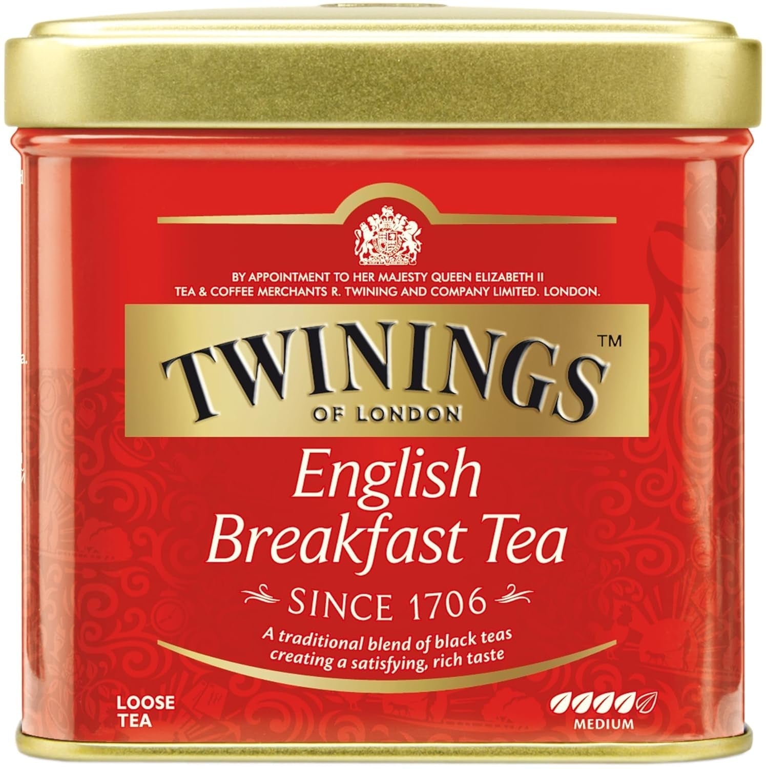 Twinings English Breakfast Tea Loser Schwarztee in Teebox Kräftiger Schwarztee aus hochwertigen Teeblättern, gepflückt von den besten Teeplantagen in Sri Lanka und Indien G, neutral, 100 Gramm
