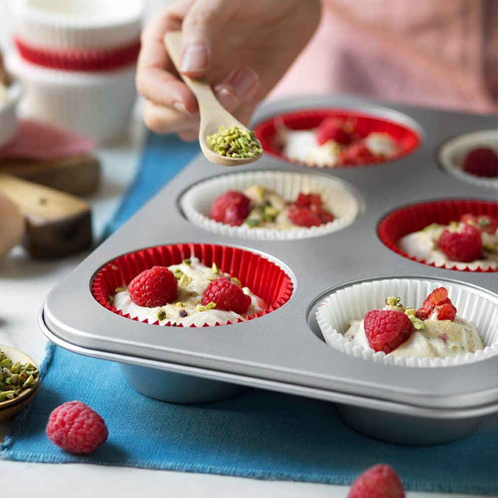 Blech 6 Jumbo-Muffins Ø 9 cm – 34 x 22 x 4,5 cm Backformen und Bleche Naty Shop