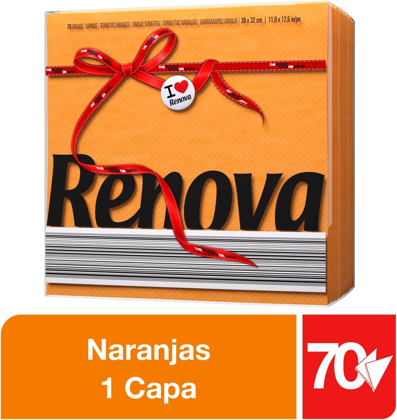 Renova Papierservietten, Red Label Orange – 70 Servietten