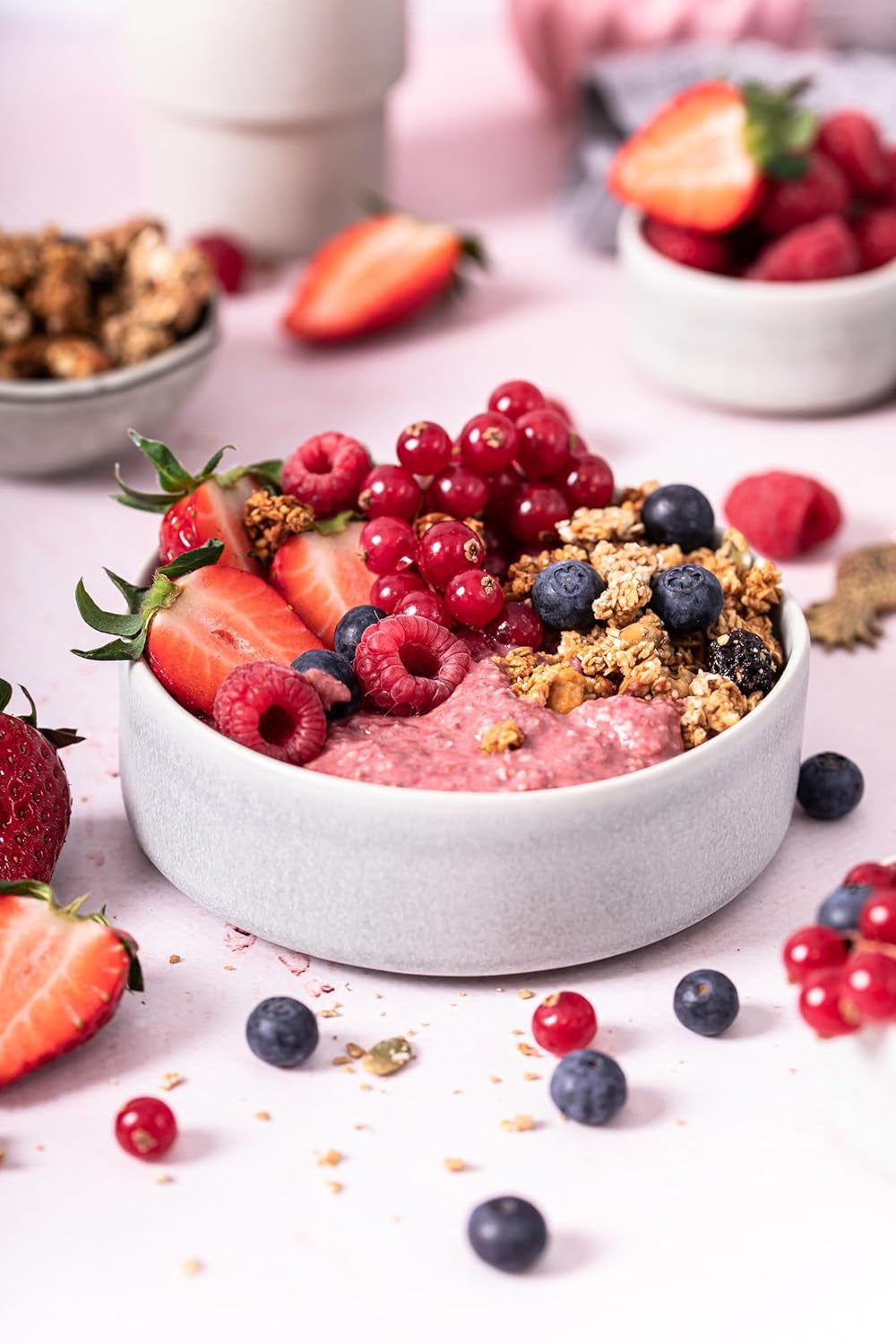 RUF Smoothie Bowl Berry Bunch Oats Frühstückssnack mit Beeren und Chiasamen, schnell und einfach zuzubereiten, vegan, 1 Beutel x 50 g (3er Pack)
