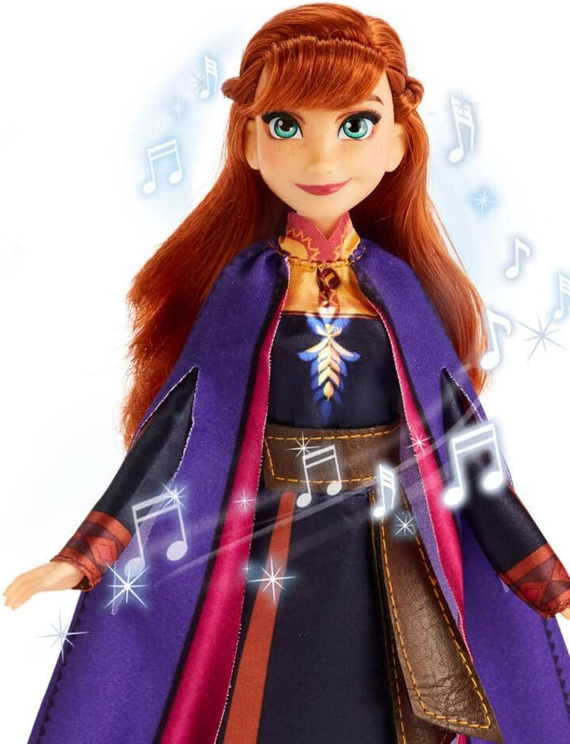 Hasbro Eiskönigin singende Anna-Musikpuppe im lila Kleid zu Disneys Die Eiskönigin 2, Spielzeug für 3-Jährige, 57237830, mehrfarbige Puppen, Naty Shop