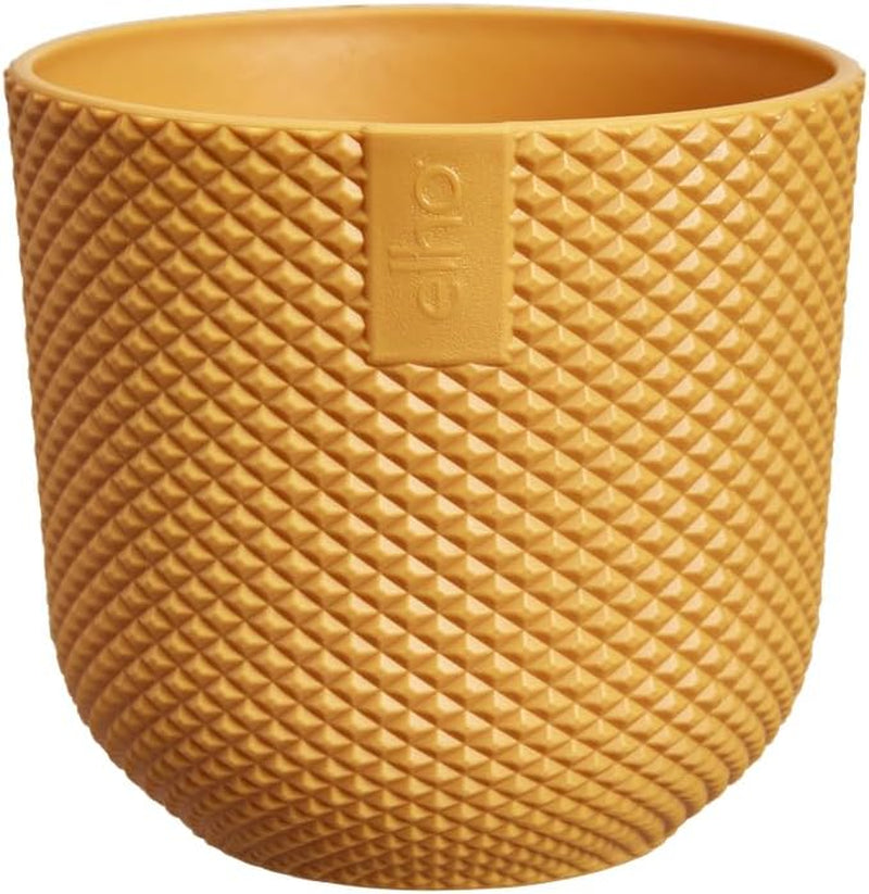 elho Jazz Round Mini 7 cm – Blumentöpfe für den Innenbereich – 100 % recycelter Kunststoff – Ø 7 x H 6,5 cm – Gelb/Bernstein