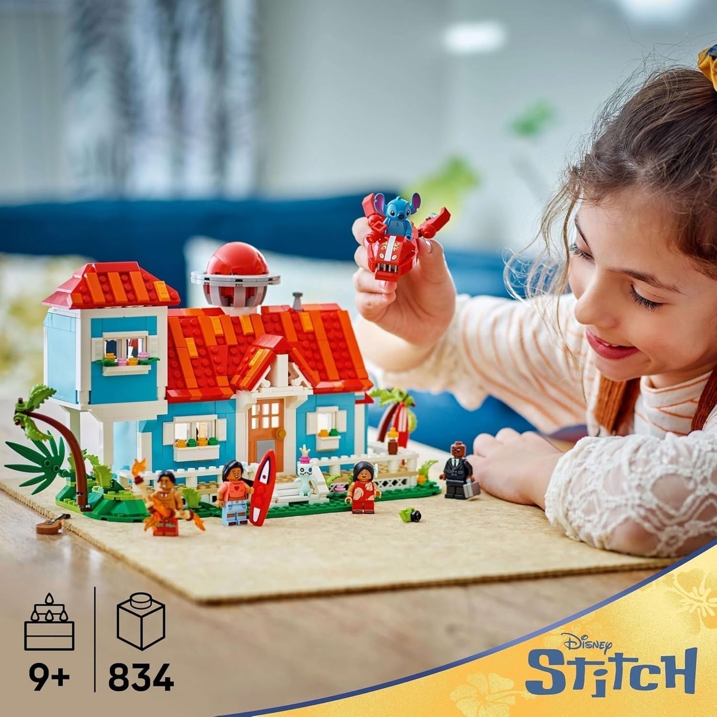 LEGO® Disney Beach House aus „Lilo und Stitch“ – Bauspielzeug mit 6 Zimmern, Observatorium, Raumschiff und 5 Minifiguren – Geburtstagsgeschenk für Mädchen und Jungen ab 9 Jahren und Fans 43268 Besuche den LEGO-Store Bausets