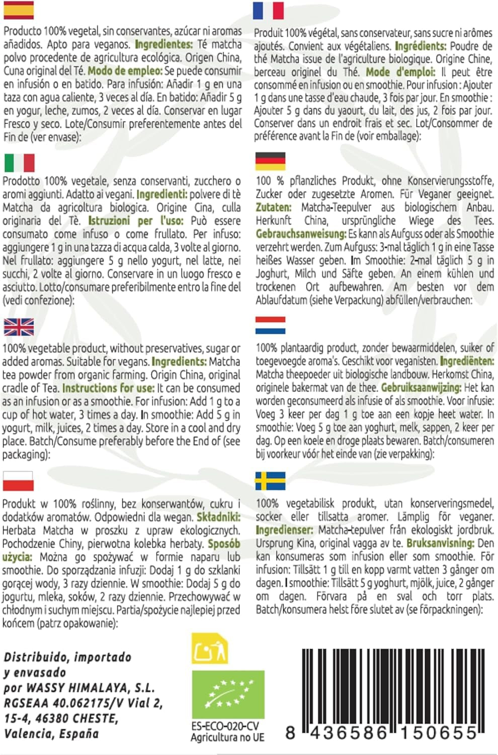 Japanischer Matcha-Tee, Premiumqualität, Pulver. 100 % natürlich. Grüntee-Reduzierer, kraftvoller Entgifter und Antioxidans. Rein kultivierter Matcha – Herkunft: Japan (100 g)